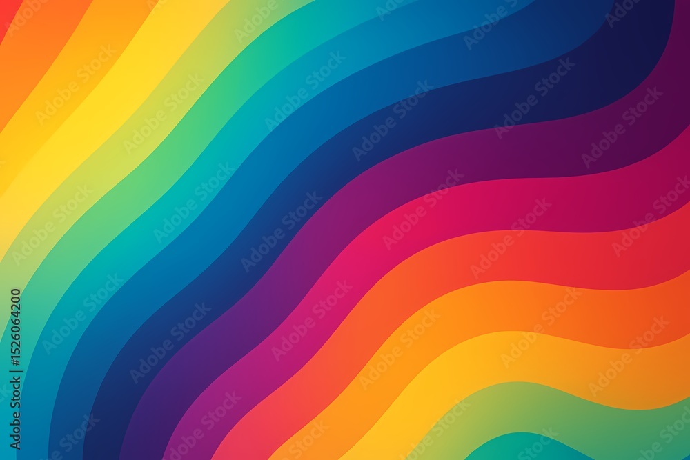 Obraz premium Vibrant Rainbow Wave Gradient Background. This image features a vibrant rainbow wave gradient background with hues of red, orange, yellow, green, blue, indigo, and violet