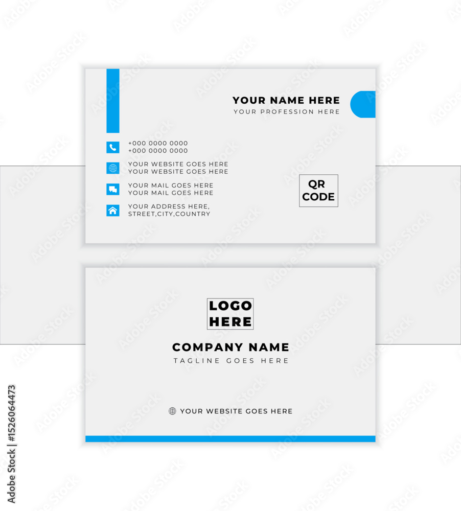 Obraz premium modern & creative business card, name card,horizontal simple clean template vector design, layout in rectangle size. 