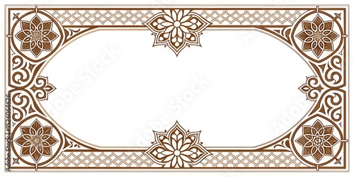 black and white floral ornament frame and Eslimi Tazhib Iranian Art Design Text Box Text Input Area Floral Vector Old Vintage Art