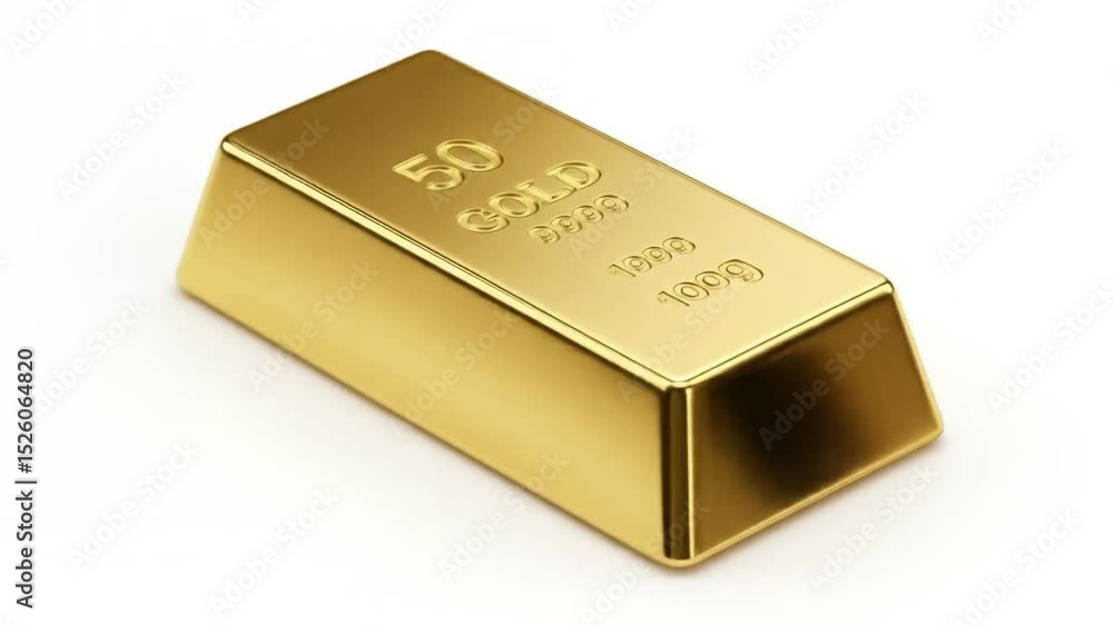 50 Gram Gold Bar High-Resolution Image of Precious Metal Ingot 50 Gram Gold Bar High-Resolution Image of Precious Metal Ingot