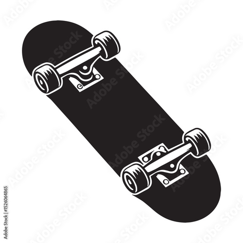 Urban Skateboard silhouette with edgy look – Skateboard illustration – Minimalist Skateboard vector – Skate park energy

