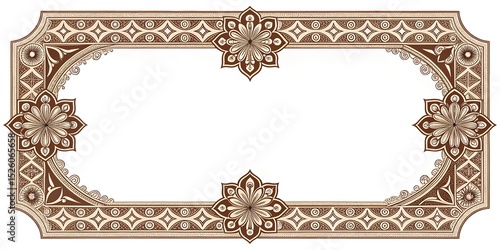 black and white floral ornament frame and Eslimi Tazhib Iranian Art Design Text Box Text Input Area Floral Vector Old Vintage Art