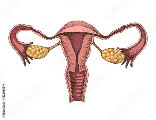 Female reproduction system anatomy vector