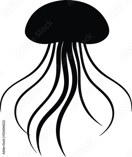  jellyfish silhouette vector