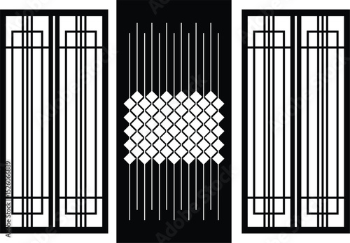 Laser and cnc cutting panels template. Decorative die cut pattern