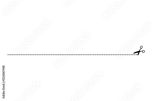 dotted line,  perforated line, with scissors mark, meaning "Please cut along the dotted line"