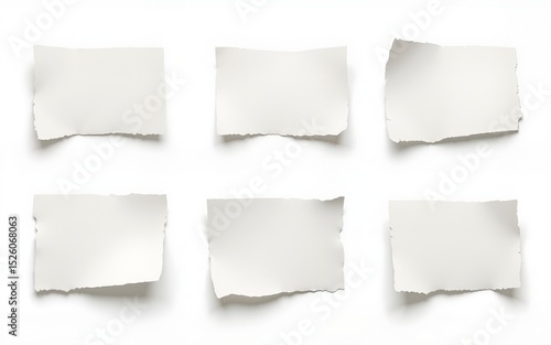 Wallpaper Mural Set of vector realistic illustrations of a torn sheet of paper from a workbook with shadow, isolated. High quality Torontodigital.ca