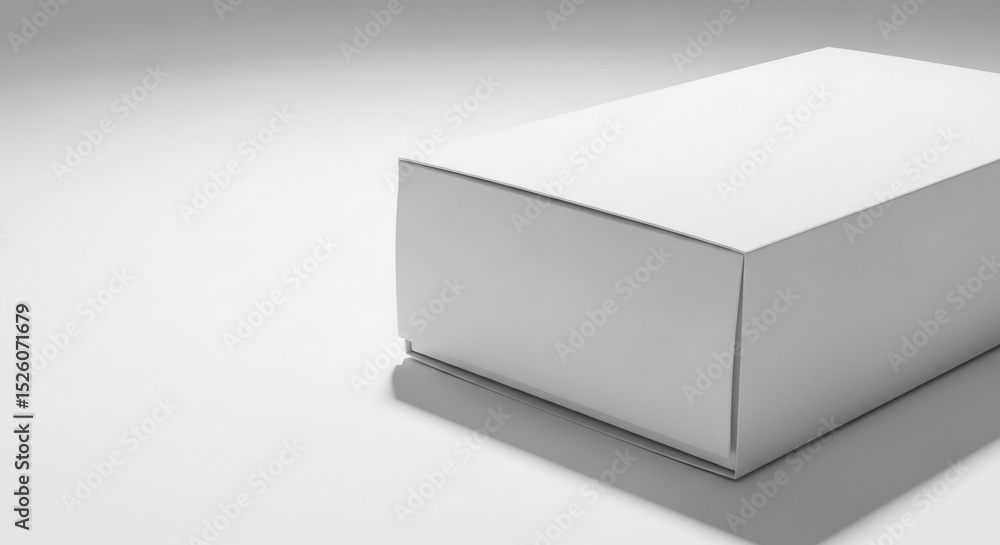 Naklejka premium Blank White Rectangular Box on White Background