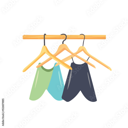 Hangers illustration vector 2D flat, isolated on a white background.