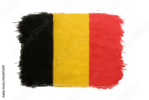 Obraz na plátně Belgian national flag fluttering against transparent backdrop, representing coun