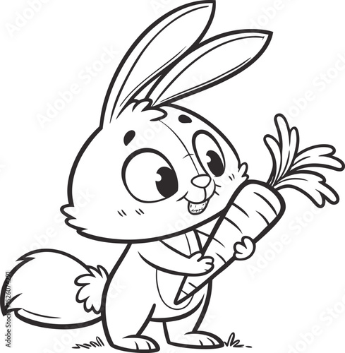 bunny painting easter egg and some flowers, coloring page ready to print on standard 8.5x11 inch paper easter bunny easy coloring page 