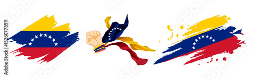 Vector illustration of Venezuela flag composition on transparent background