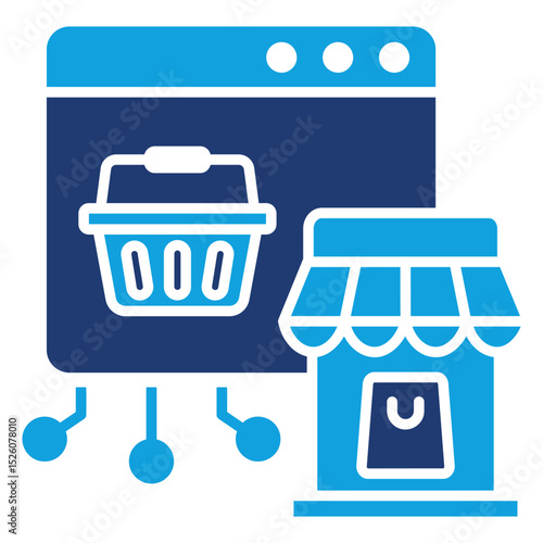 Digital Shop Flat Blue Icon
