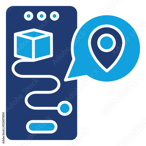 Tracking Flat Blue Icon