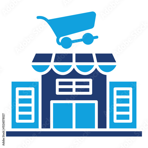 Supermarket Flat Blue Icon