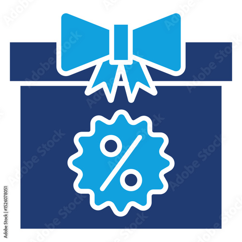 Gift Offer Flat Blue Icon