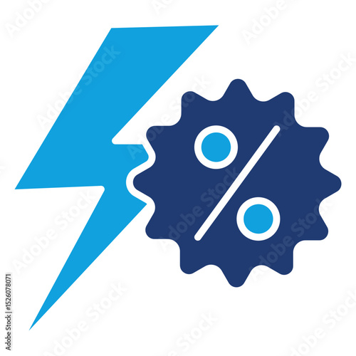 Flash Sale Flat Blue Icon