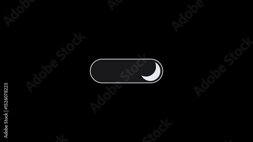 Dynamic dark mode switch toggle button motion graphic animation on transparent background