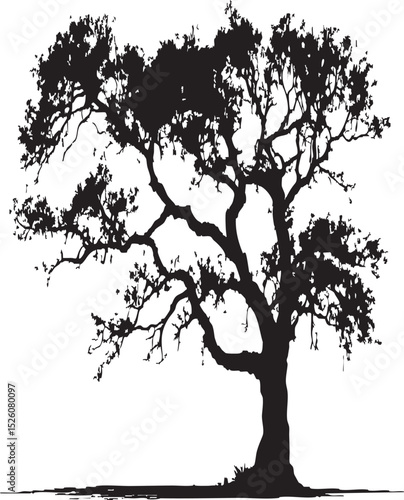 Wallpaper Mural  Majestic Oak Tree Silhouette Torontodigital.ca