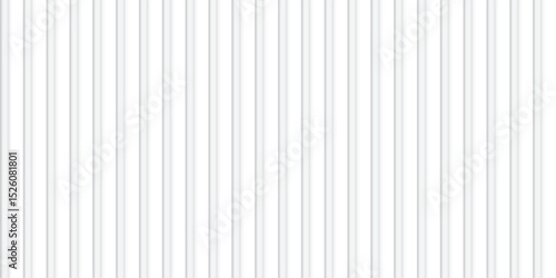 White shipping container wall. Seamless vertical metal panel texture with embossed ridges and industrial design. Cargo container backdrop. Realistic vector illustration.