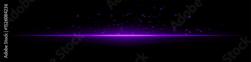 Pink flare burst. Single glowing horizontal beam with scattered particles and flare on dark background. Perfect for energy, tech, fire, sci-fi motion effects.
