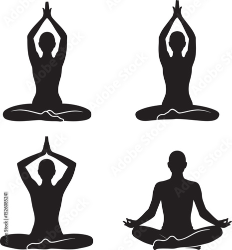 silhouette of a woman doing yoga