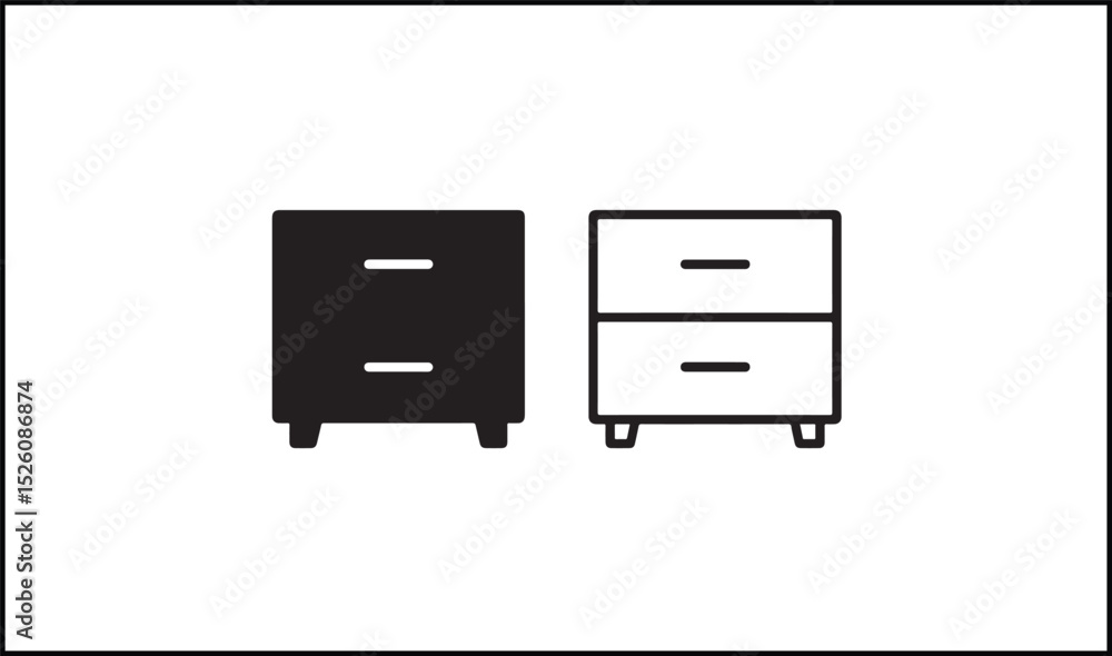 Drawer vector in solid and outline furniture storage design Drawer vector in solid and outline furniture storage design
