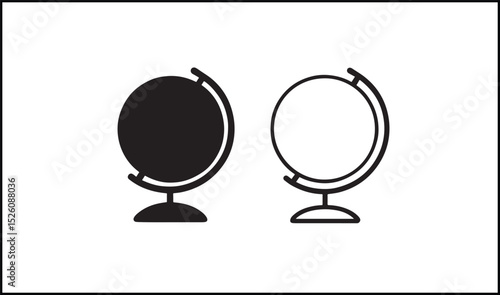 Globe vector in solid and outline earth icon style