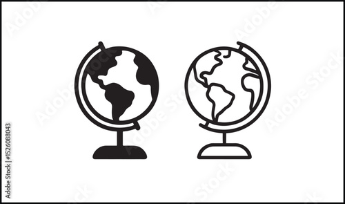 Globe vector outline and silhouette design