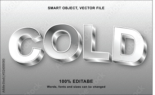 Canvas Print vector text effect cold 3d style.