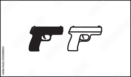 Gun vector outline and silhouette design