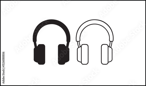 Headphone vector outline and silhouette design