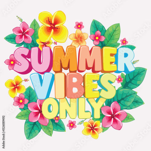 Summer vibes only vector illustration t-shirt design