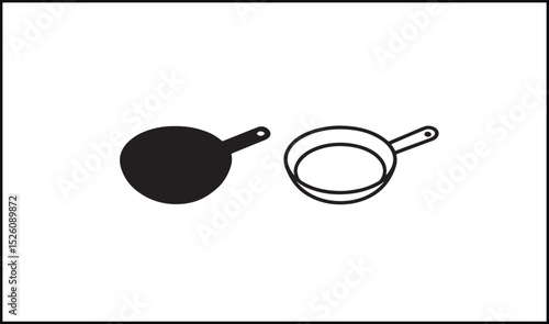Pan vector outline and silhouette design