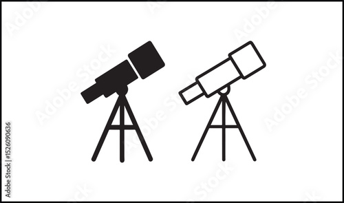 Telescope vector outline and silhouette design