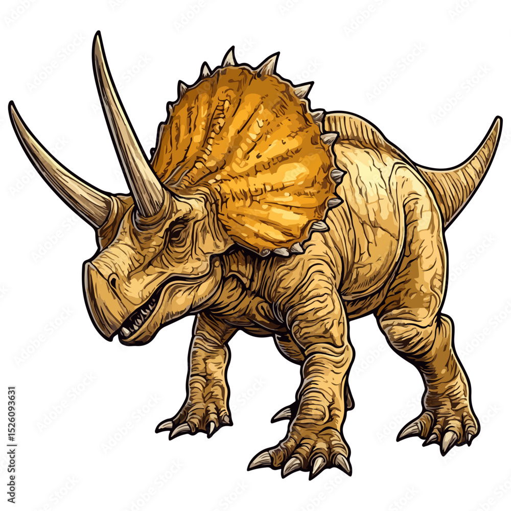 Fototapeta premium triceratops, ancient animal, vector, transparent background, creature, animal, isolated, nature, big, icon, dinosaur, large, safari, wildlife, fauna, dino, jurassic, prehistoric, extinct