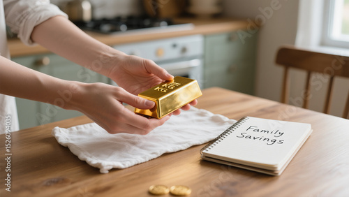 Gold Bar in Jar Labeled Future Savings – Financial Investment and Wealth Planning Concept