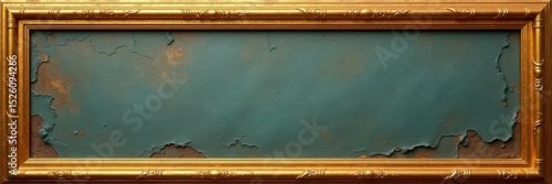 Thick gold rectangle frame with subtle texture , background, craft