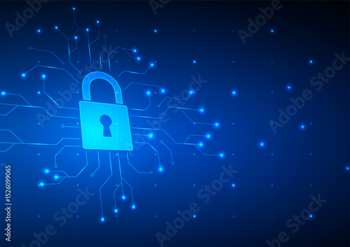 Cyber security digital background. Network technology  cloud concept. Design for lock protect guard data system wireless wifi hacker.