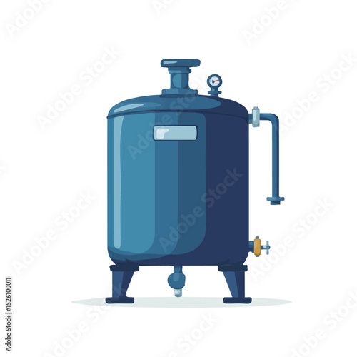 Flush Tank 2D flat vector illustration, isolated on a white background.