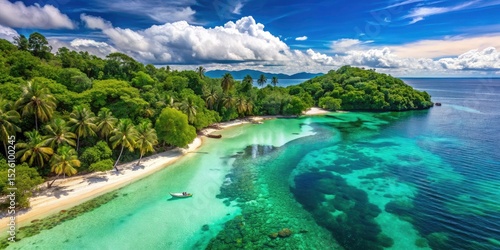 Discover Davao's Samal Island: idyllic turquoise waters and stunning white sand beaches.