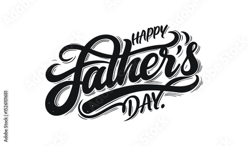 Happy fathers day hand lettered typography design