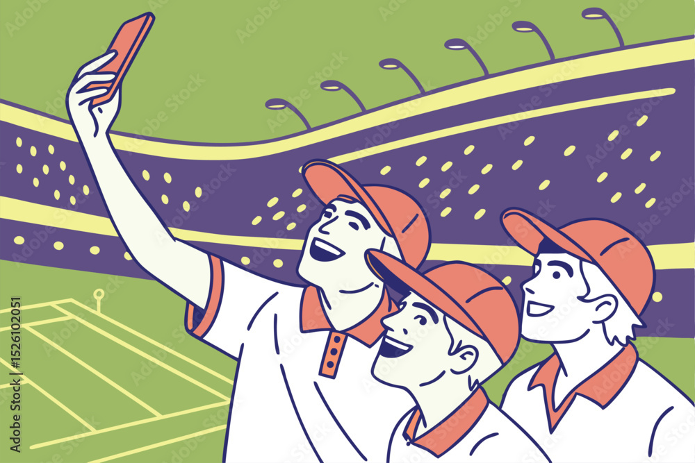 Naklejka premium Tennis Tournament Selfie