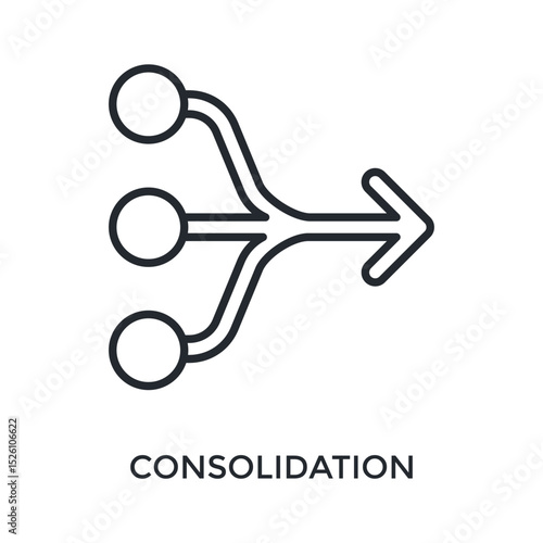 Consolidation Icon Outline Style. Vector Illustration For Graphic Design