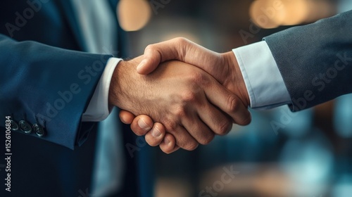 Two People Shaking Hands Symbolizing Agreement and Business Deal