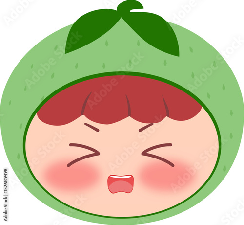 Cute Head Melon Scared