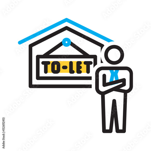 Vector multi color icon for Rental owner