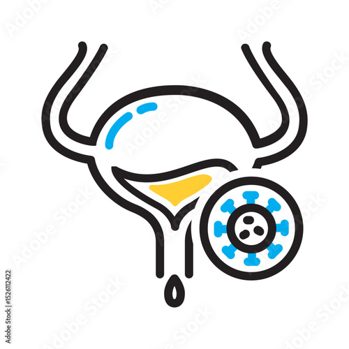Vector multi color icon for Urinary infection
