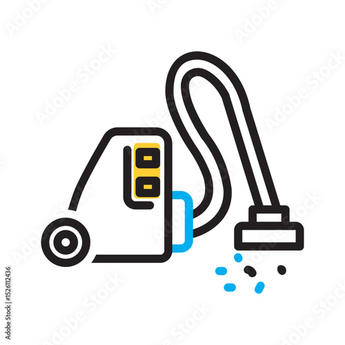 Vector multi color icon for Vacuuming
