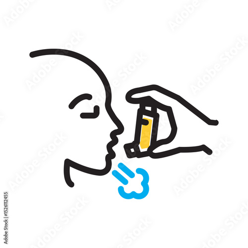 Vector multi color icon for Asthma